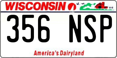 WI license plate 356NSP