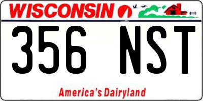 WI license plate 356NST
