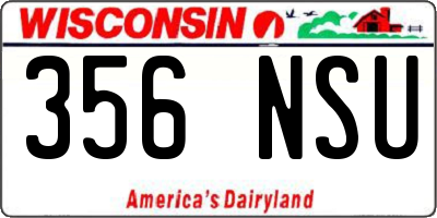 WI license plate 356NSU