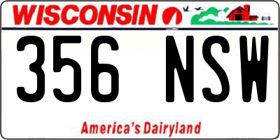 WI license plate 356NSW