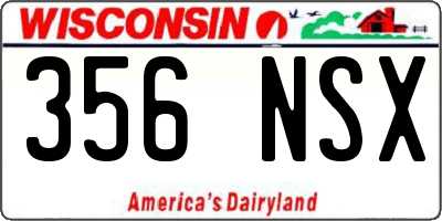 WI license plate 356NSX