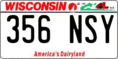 WI license plate 356NSY