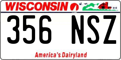 WI license plate 356NSZ