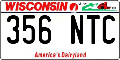 WI license plate 356NTC