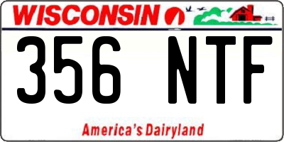 WI license plate 356NTF