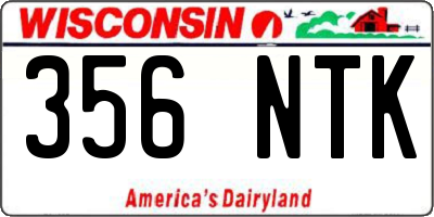 WI license plate 356NTK