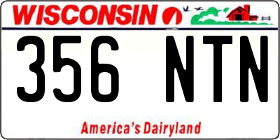 WI license plate 356NTN