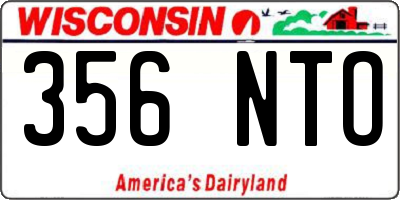 WI license plate 356NTO
