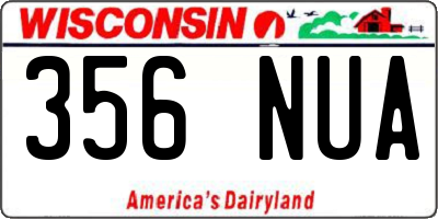 WI license plate 356NUA