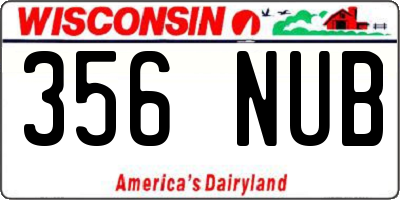 WI license plate 356NUB