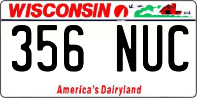 WI license plate 356NUC