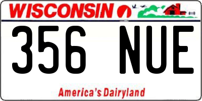 WI license plate 356NUE