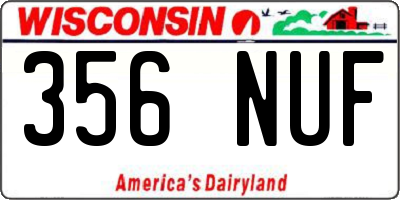WI license plate 356NUF