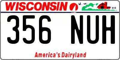 WI license plate 356NUH
