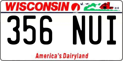 WI license plate 356NUI