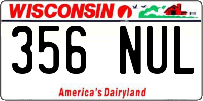 WI license plate 356NUL