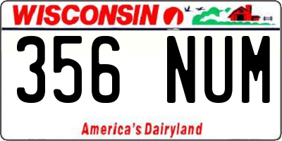 WI license plate 356NUM