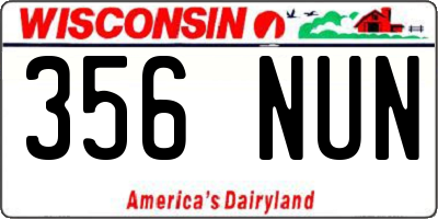 WI license plate 356NUN