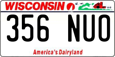 WI license plate 356NUO
