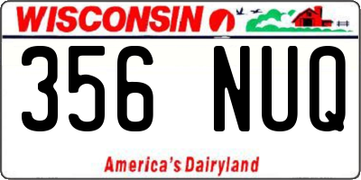 WI license plate 356NUQ
