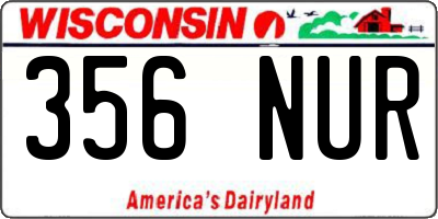 WI license plate 356NUR