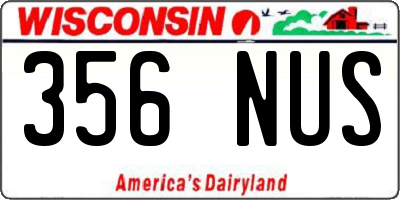 WI license plate 356NUS