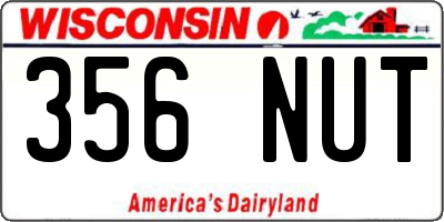 WI license plate 356NUT