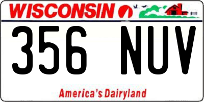 WI license plate 356NUV