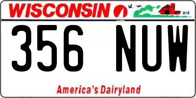 WI license plate 356NUW