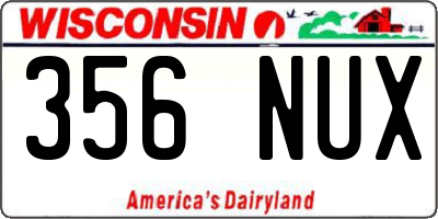 WI license plate 356NUX