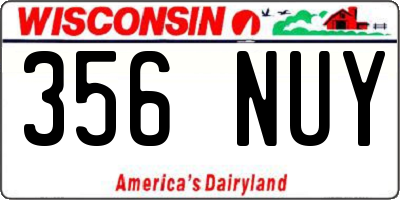 WI license plate 356NUY