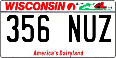 WI license plate 356NUZ