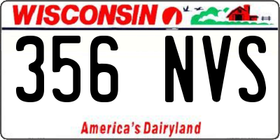 WI license plate 356NVS