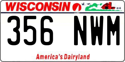 WI license plate 356NWM