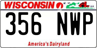WI license plate 356NWP