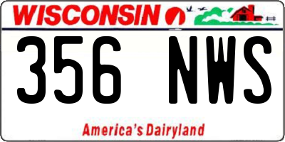 WI license plate 356NWS