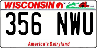 WI license plate 356NWU