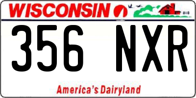 WI license plate 356NXR