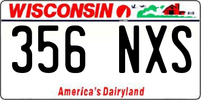 WI license plate 356NXS