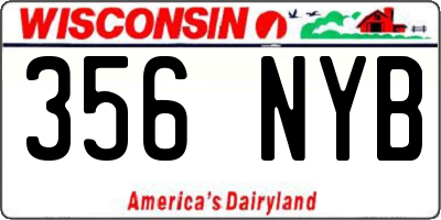 WI license plate 356NYB