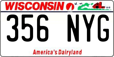 WI license plate 356NYG