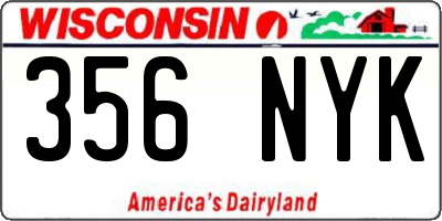 WI license plate 356NYK