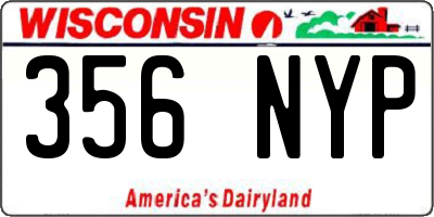 WI license plate 356NYP