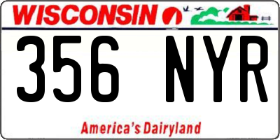 WI license plate 356NYR