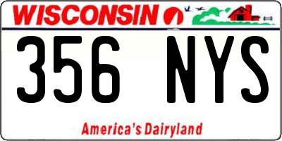 WI license plate 356NYS