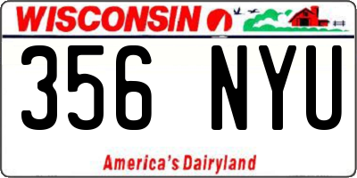 WI license plate 356NYU