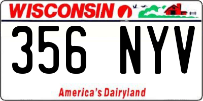 WI license plate 356NYV