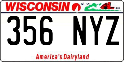 WI license plate 356NYZ