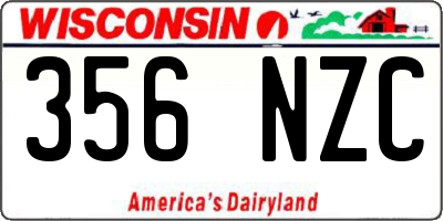 WI license plate 356NZC