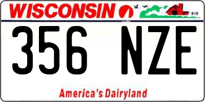 WI license plate 356NZE